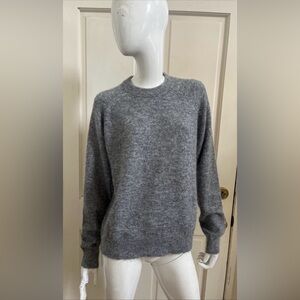 ZARA NWT! Women’s Heather Grey Fuzzy Alpaca Wool Crew Neck Sweater Sz M